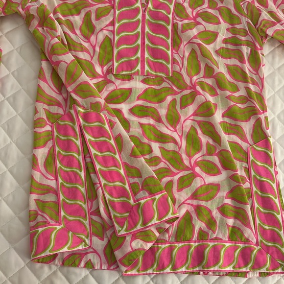 Gretchen Scott Designs Pink and Green Leaf Tunic - Picture 5 of 5